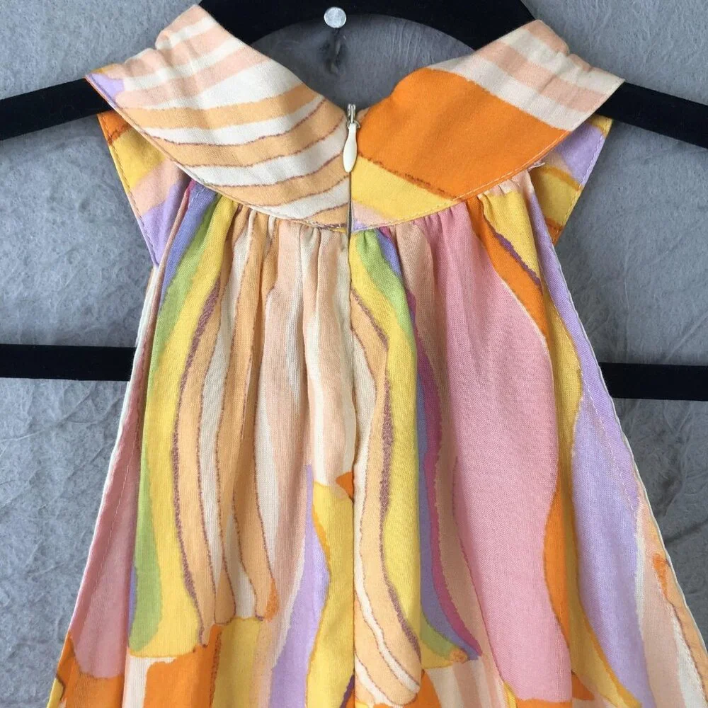 Fate Dress Womens Small Halter Neck Button Front Retro Boho Abstract Mod NEW - Picture 11 of 16